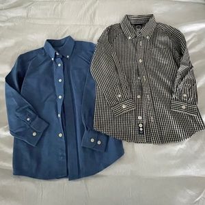 Preppy Boys Button Down Shirt Lot of 2 Size 4/5